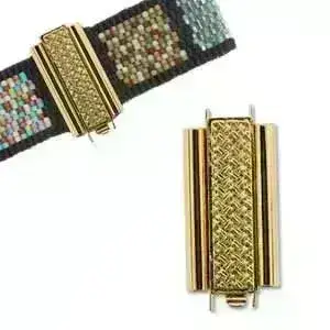 Beadslide Crosshatch, Tube Clasp, 10x24mm - Image 5