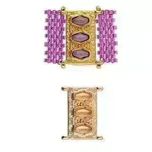 Korakas , Cymbal Delica Bead Connector or Link, with Glue-In Element - Image 4