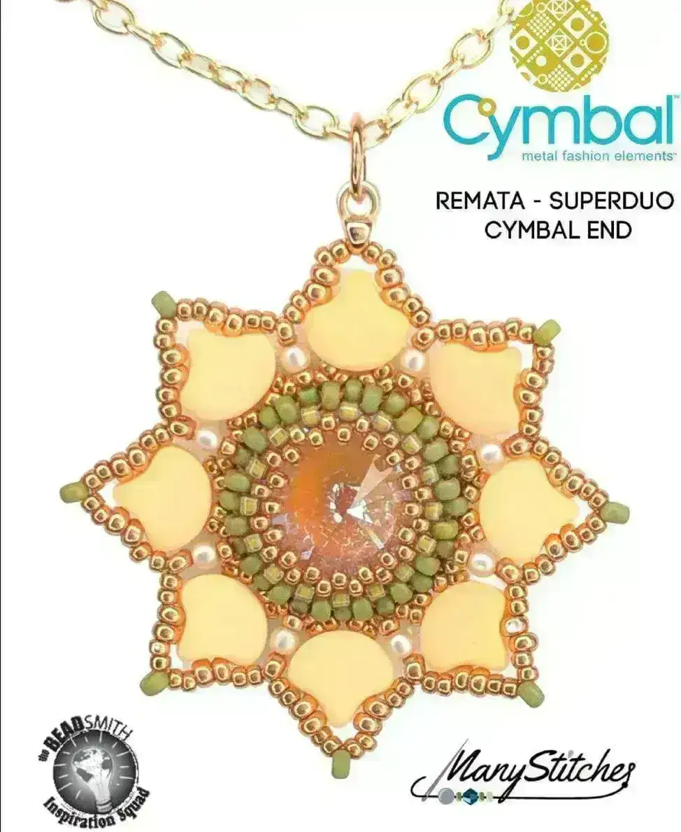 Cymbal Remata, Superduo Bead Ending, 6 Pcs. - Image 3