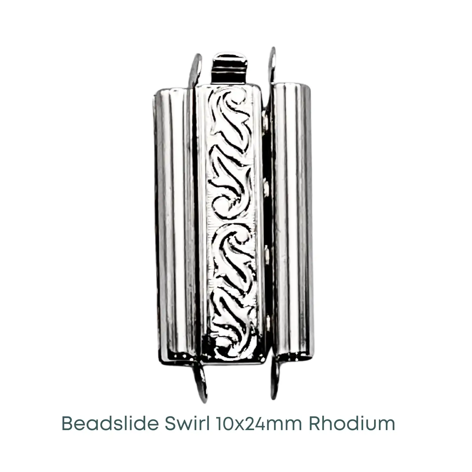 Beadslide Swirl Design, Tube Clasp, 10x24mm - Image 3
