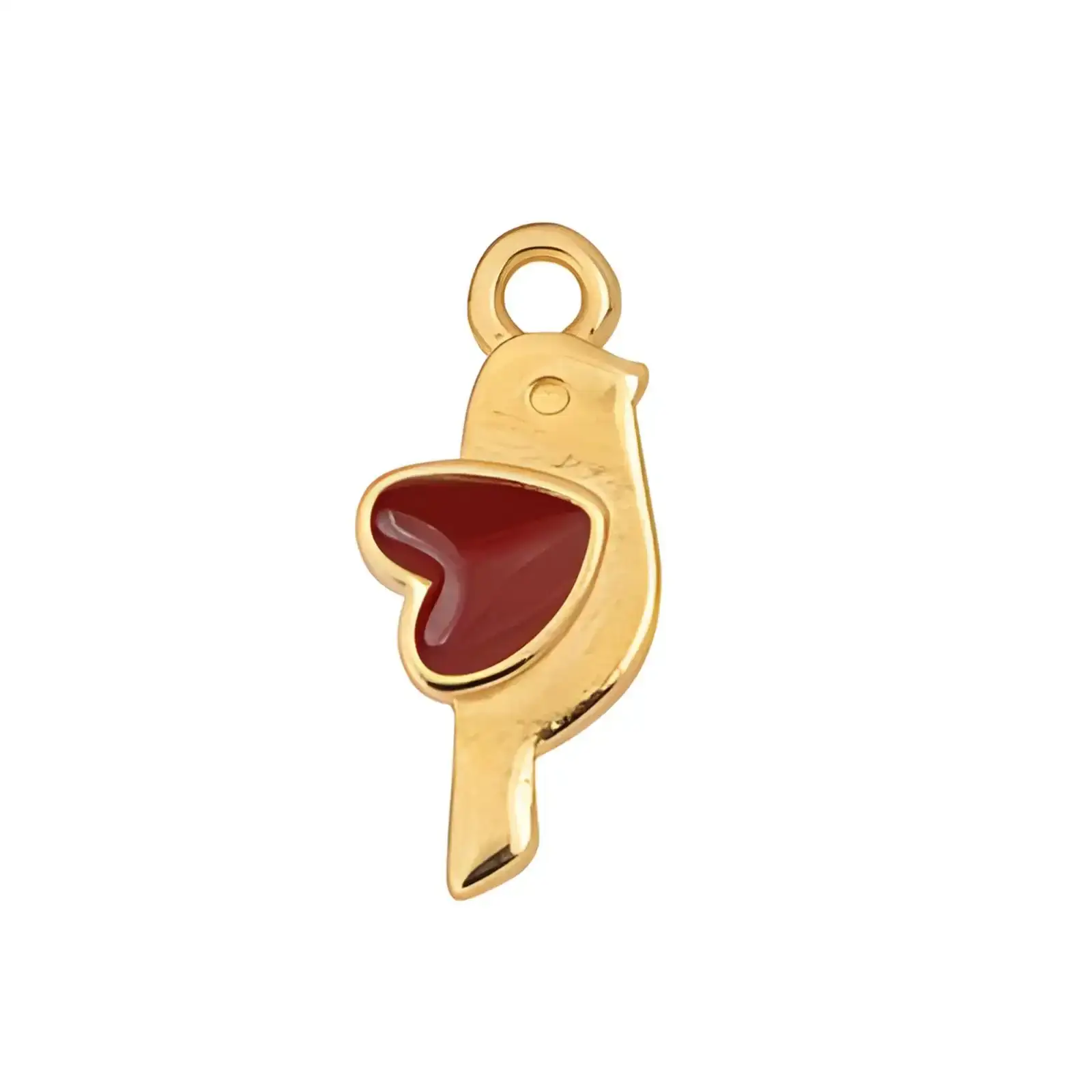 Cherry Heart Bird Charm or Pendant - Image 3