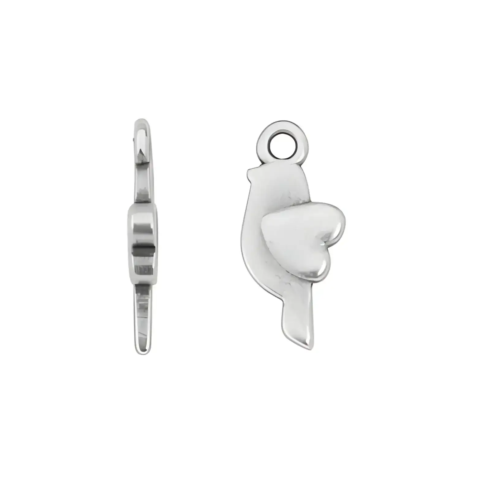 Cherry Heart Bird Charm or Pendant - Image 4