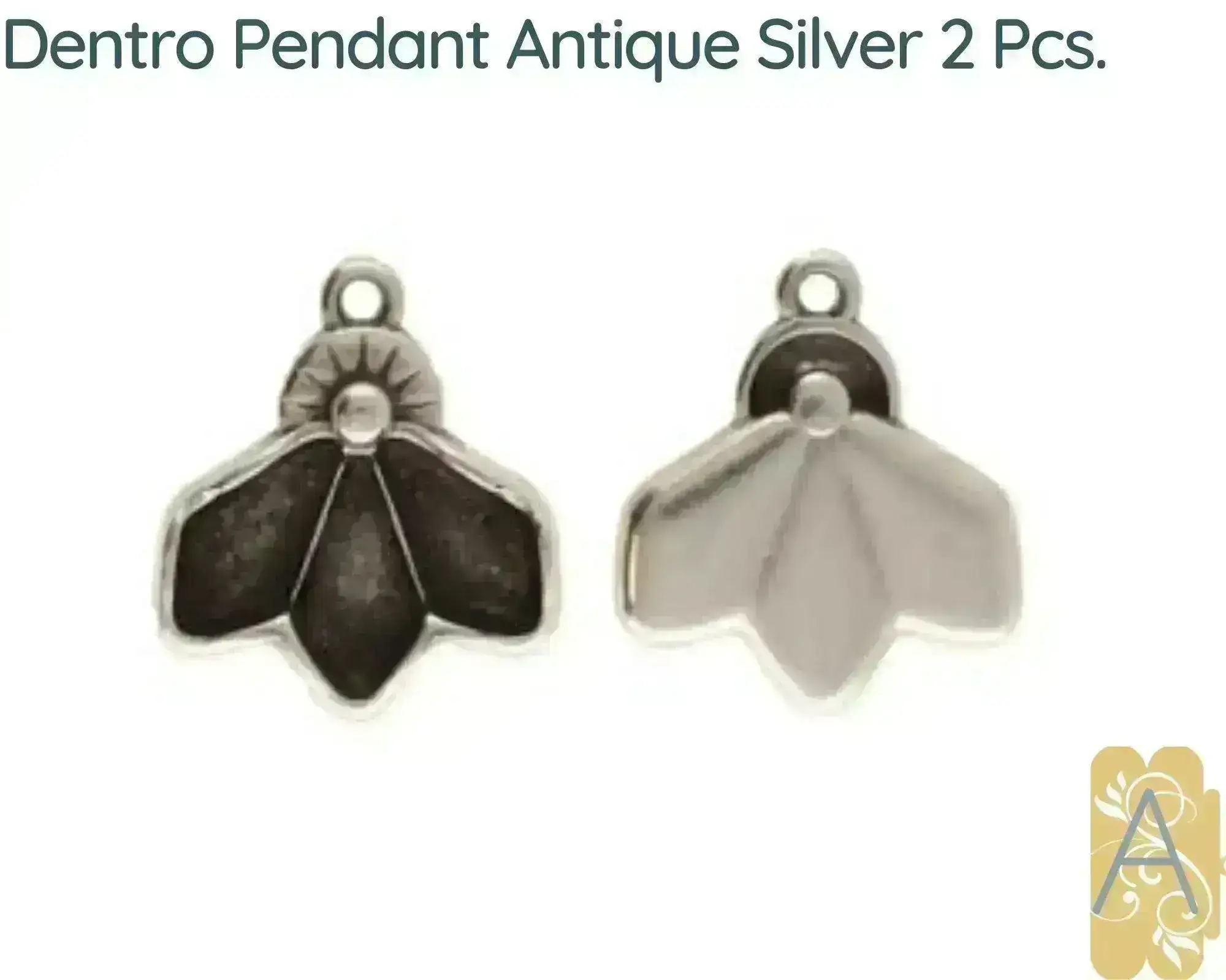 Dentro, Cymbal Kite Bead Charm or Pendant with Glue in Element, 2 Pcs. - Image 5