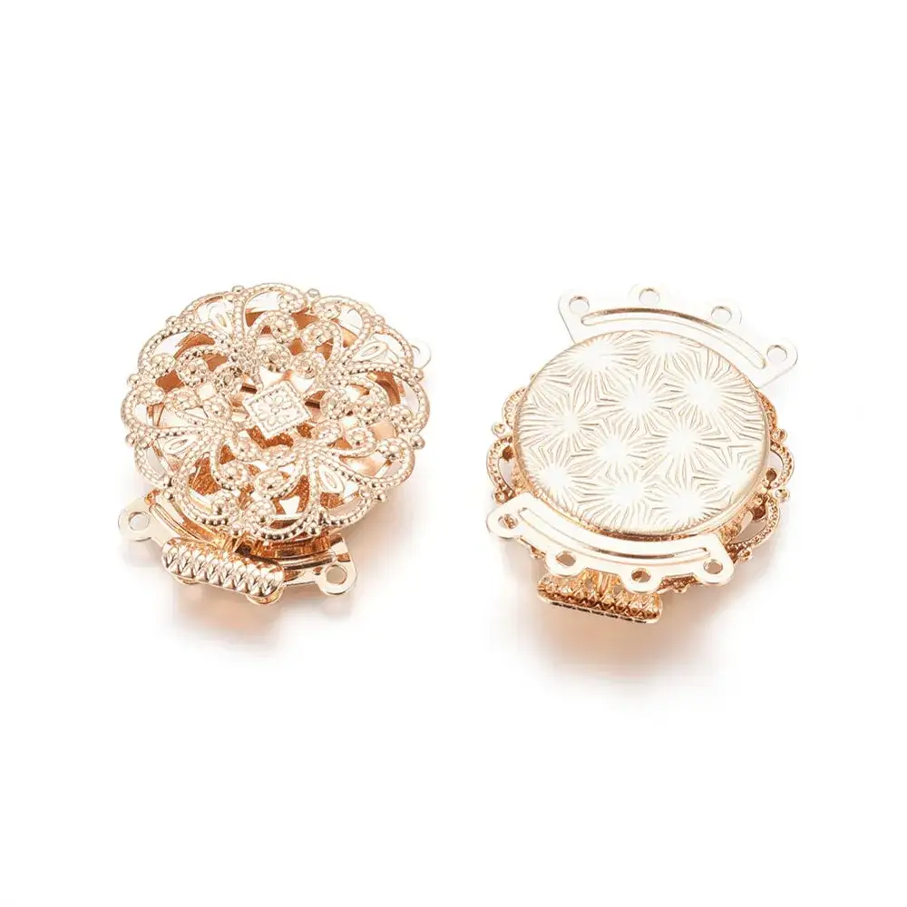Pastiche, 4-Strand Box Clasp, Vacuum Plated, Platinum or Light Gold Finish - Image 4