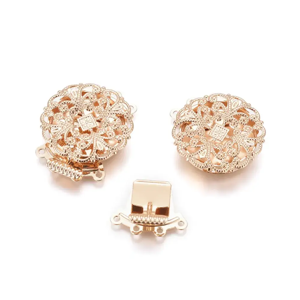 Pastiche, 4-Strand Box Clasp, Vacuum Plated, Platinum or Light Gold Finish - Image 6