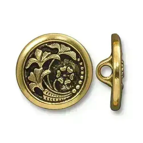 TierraCast Czech Flower Buttons in 3 Finishes - Image 3